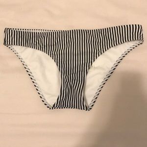 Black and white pinstripe bikini bottoms